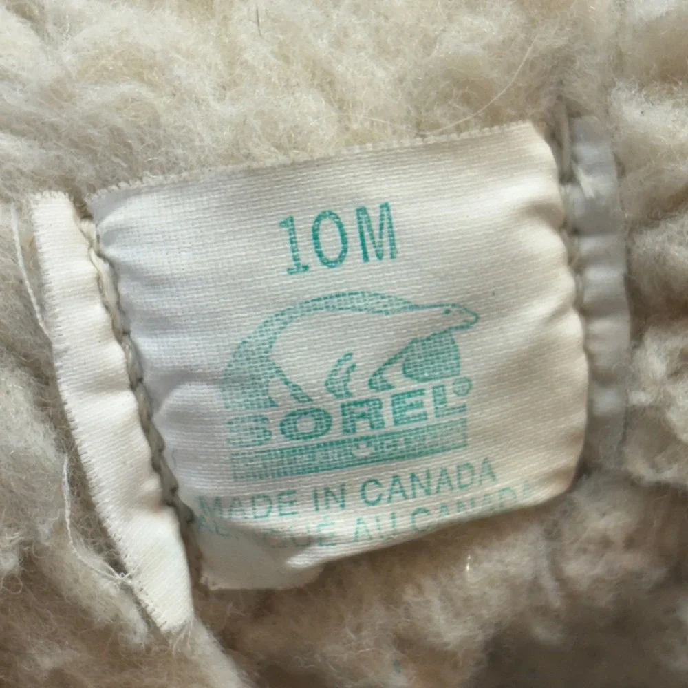 VTG Sorel Boots Women's‎ 10M Leather Shearling Lined Ankle Winter Made in Canada